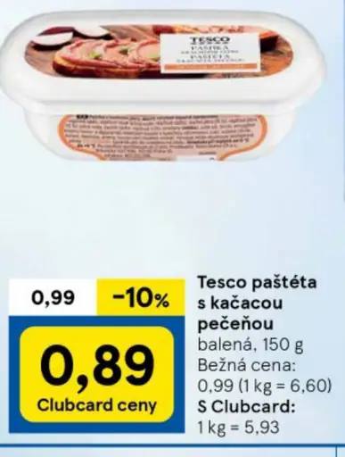 Tesco paštéta s kačacou pečeňou