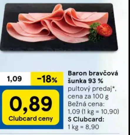 Baron bravčová šunka 93%