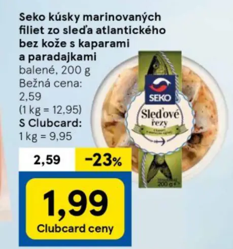 Seko kusky marinovaných filet zo sledi atlantského