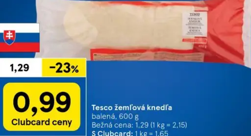 Tesco žemľová knedľa