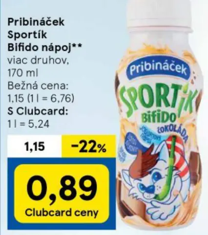 Pribináček Sportík Bifido nápoj**