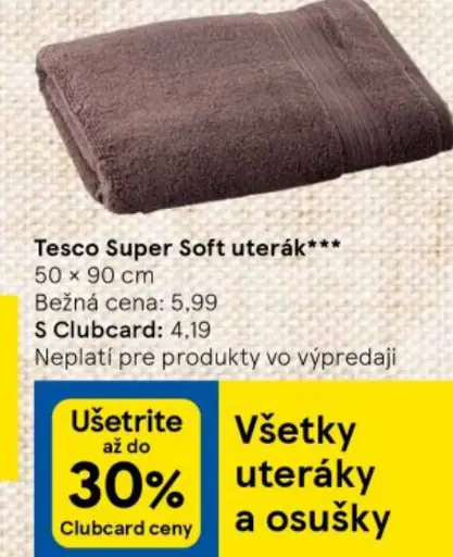 Tesco Super Soft uterák