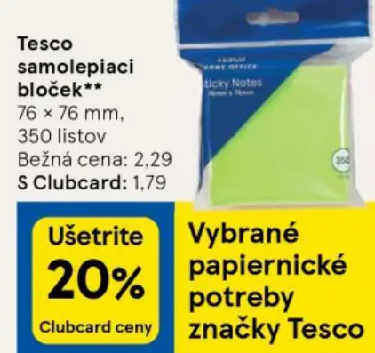 Tesco samolepiaci bloček