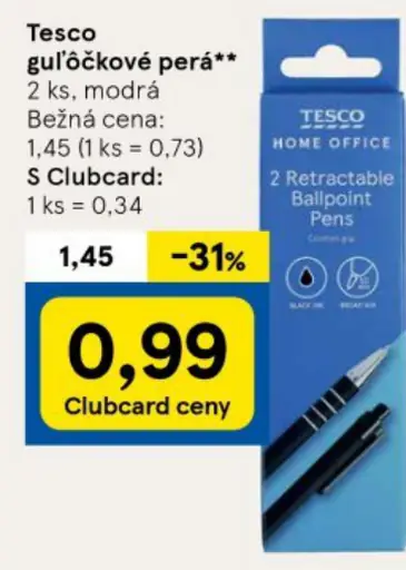 Tesco guľôčkové perá