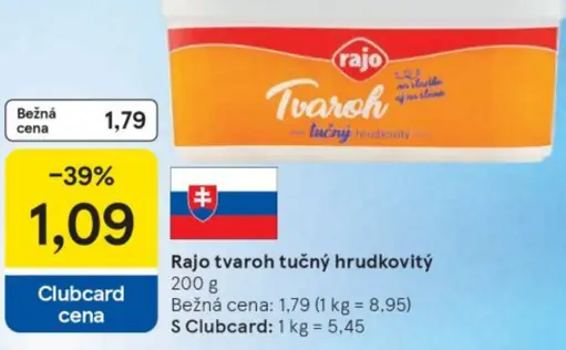 Rajo tvaroh tučný hrudkovitý