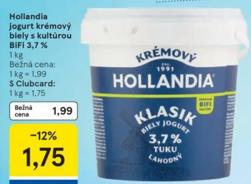 Hollandia Klasik biely jogurt