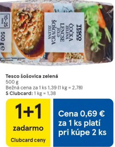 Tesco šošovica zelená