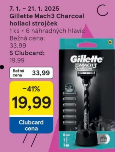 Gillette Mach3 Charcoal holiaci strojček