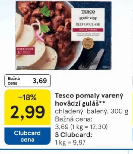 Tesco pomaly varený hovädzí guláš