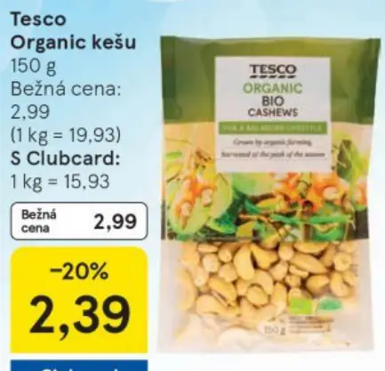 Tesco organic kešu