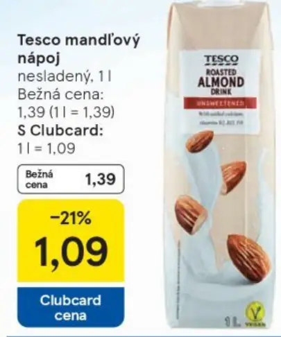 Tesco mandľový nápoj