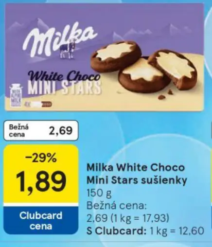 Milka White Choco Mini Stars sušienky