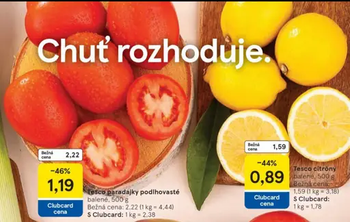 Tesco paradajky podlhovasté