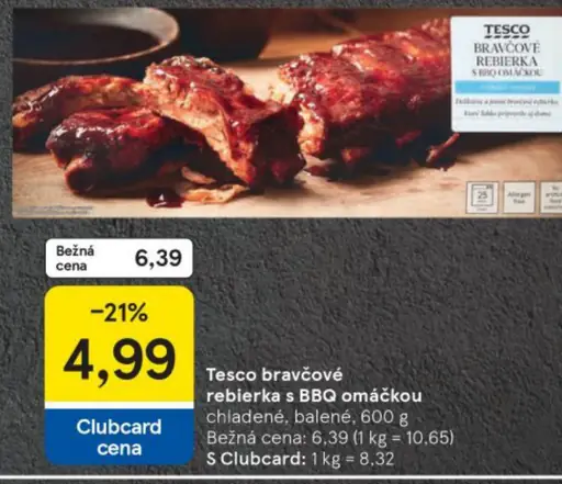 Tesco bravčové rebríká s BBQ omáčkou