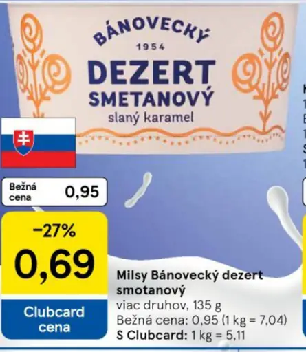 Dezert smetanový