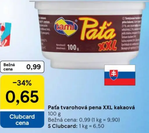 Paťa tvarohová pena XXL kakao