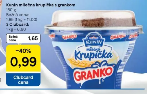 Kunín mliečna krupička s grankom