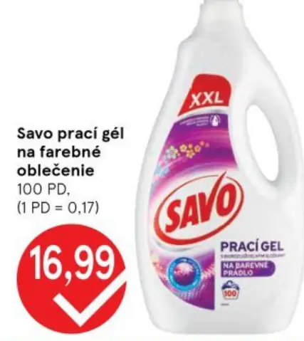 Savo prací gél na farebné oblečenie