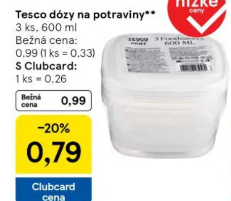 Tesco dózy na potravininy