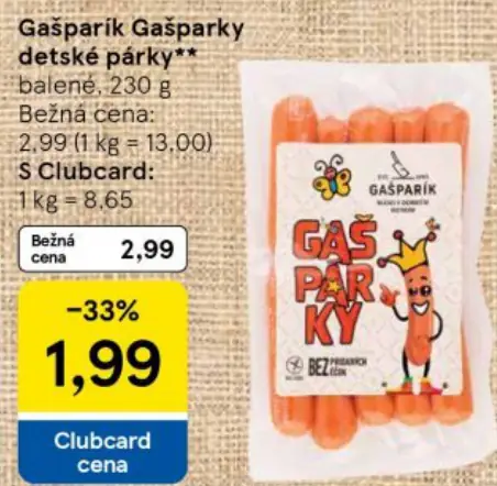 Gašparík Gašparky detské párky