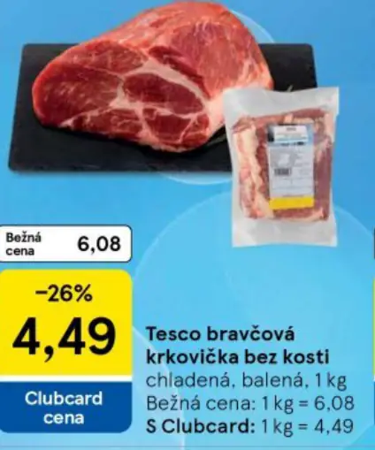 Tesco bravčová krkovička bez kosti