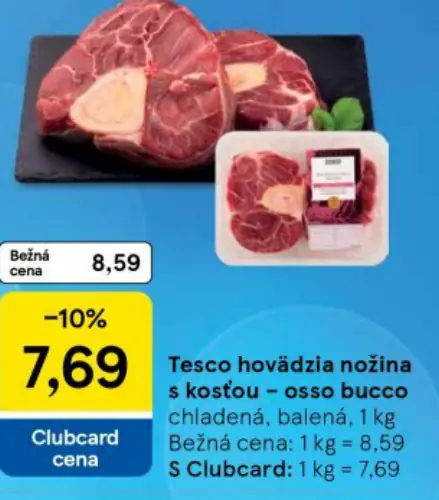 Tesco hovädzia nožina s kosťou – osso bucco