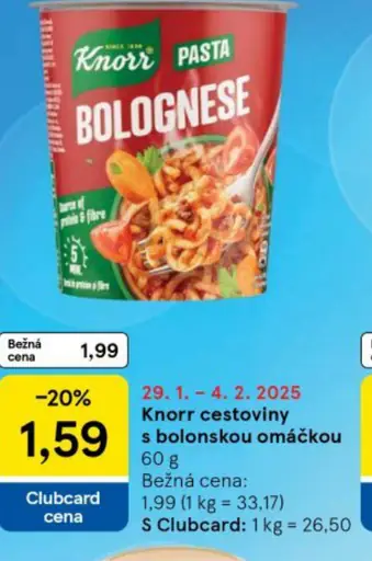 Knorr cestoviny s bolognou omáčkou