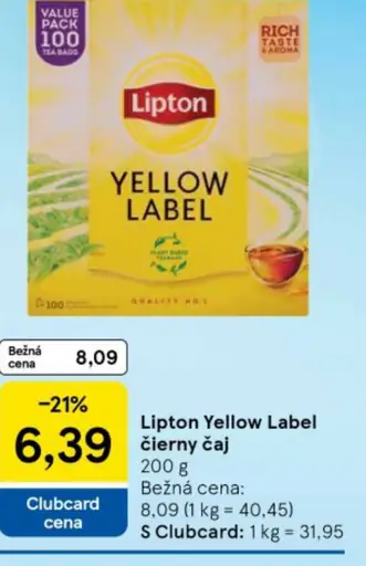 Lipton Yellow Label čierny čaj