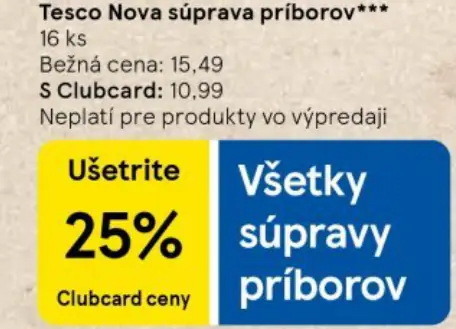 Tesco Nova súprava príborov