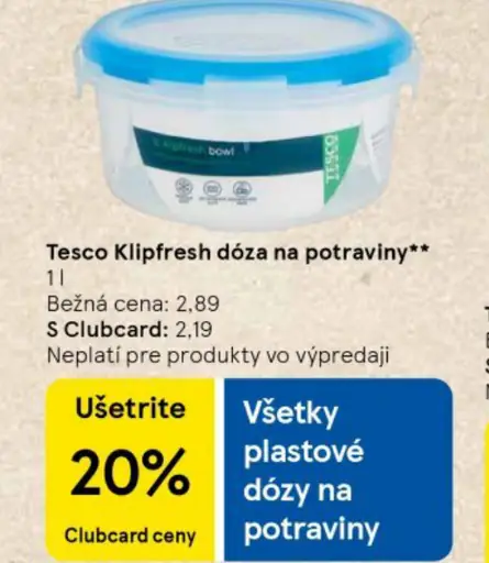 Tesco Klipfresh dóza na potraviny