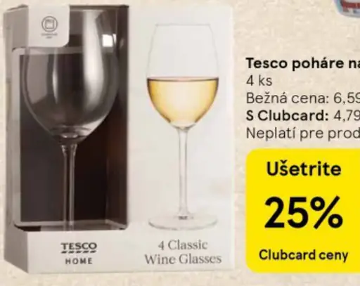 Tesco poháre na víno