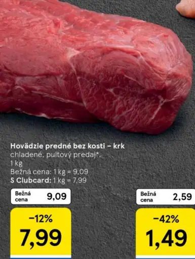 Hovädzie predné bez kosti - krk