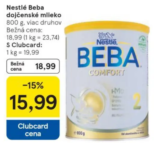 Nestlé Beba dojčenské mlieko