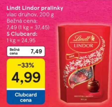 Lindt Lindor pralinky