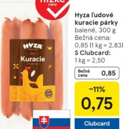 Hyza ľudové kuracie párky