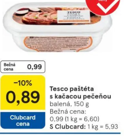 Tesco paštéta s kačacou pečeňou