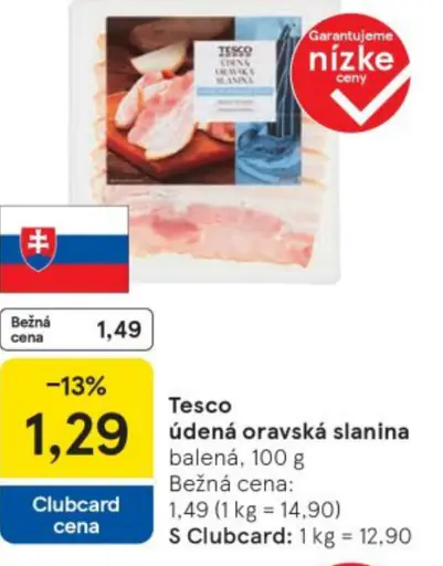 Tesco údená oravská slanina