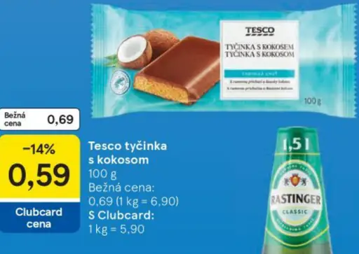 Tesco tyčinka s kokosom