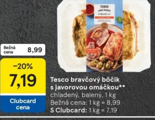 Tesco bravčový bôčik s javorovou omáčkou