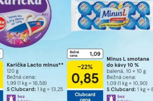 Minus L smotana do kávy 10 %