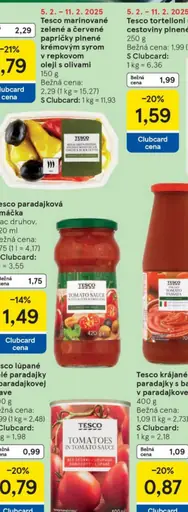 Tesco krájané paradajky