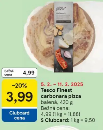 Tesco Finest carbonara pizza