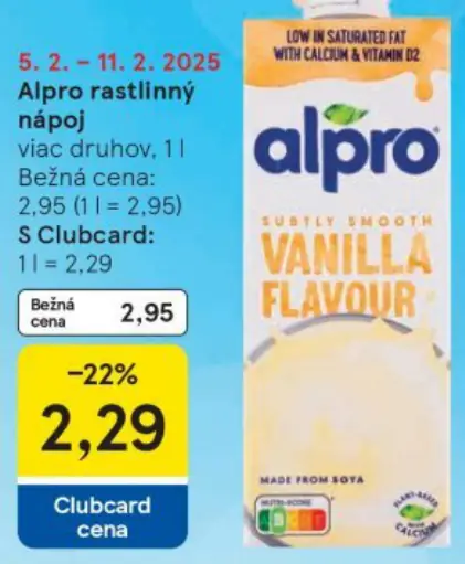 Alpro rastlinný nápoj VANILLA FLAVOUR