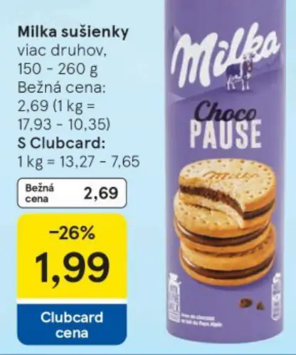 Milka sušienky