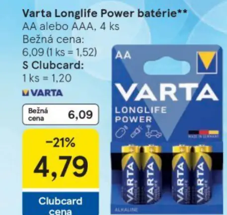 Varta Longlife Power batérie