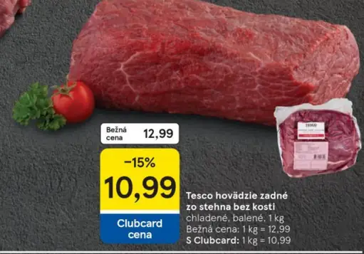 Tesco hovädzie zadné zo stehna bez kosti