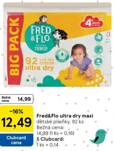 Fred&Flo ultra dry maxi detské plienky