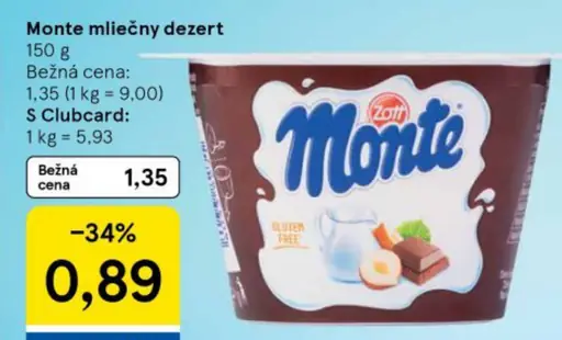 Zott Monte Maxi mliečny dezert