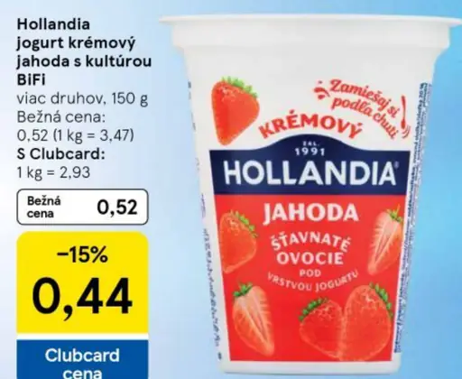 Hollandia jogurt krémový s kultúrou BiFi