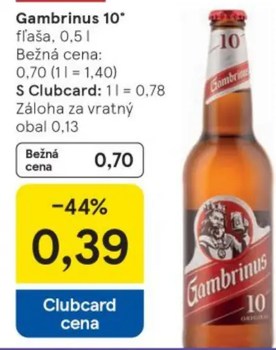 Gambrinus 10° pivo